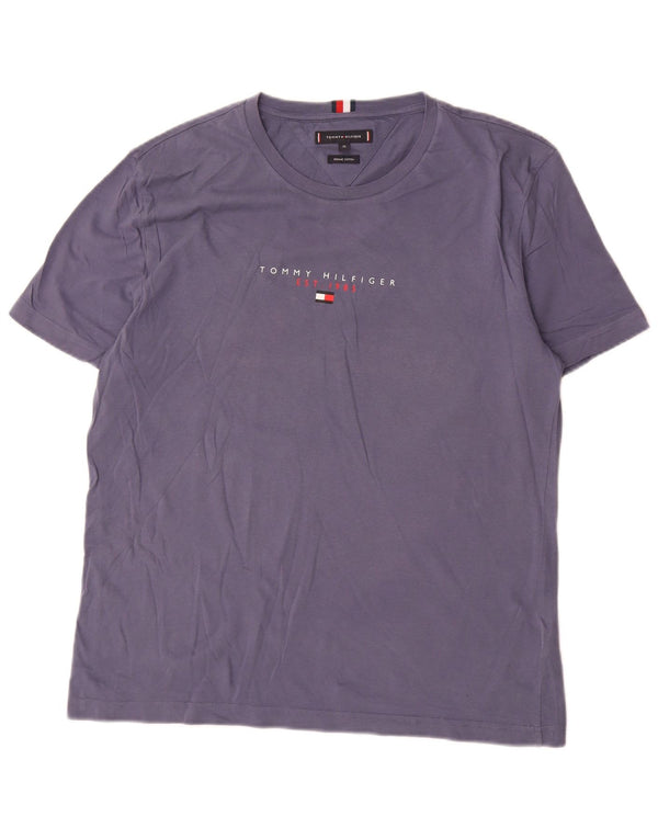 Tommy Hilfiger Мужская футболка с рисунком Top XL Фиолетовый хлопок
