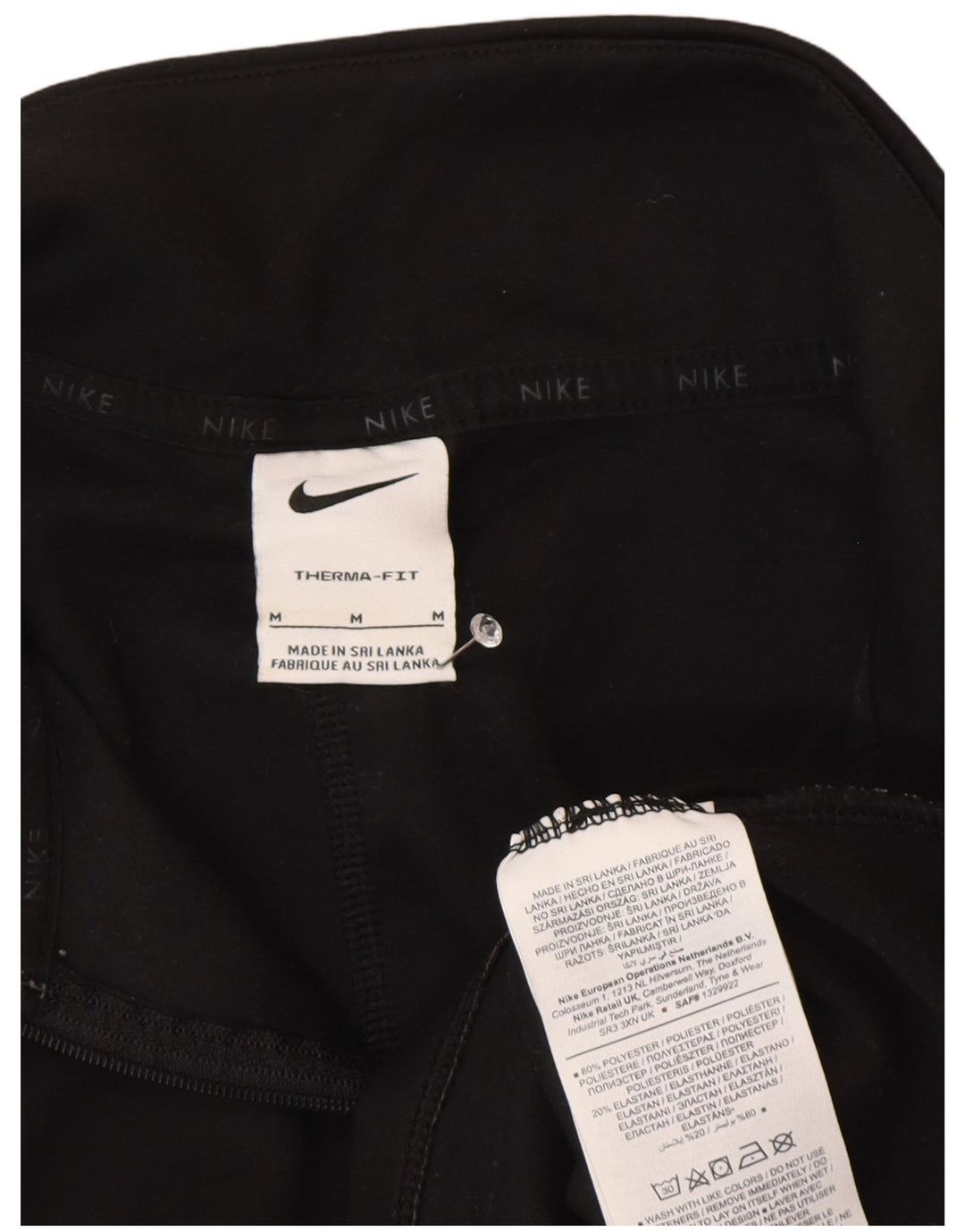 Женский спортивный костюм-пуловер с воротником на молнии Nike Therma-Fit UK 14, средний черный