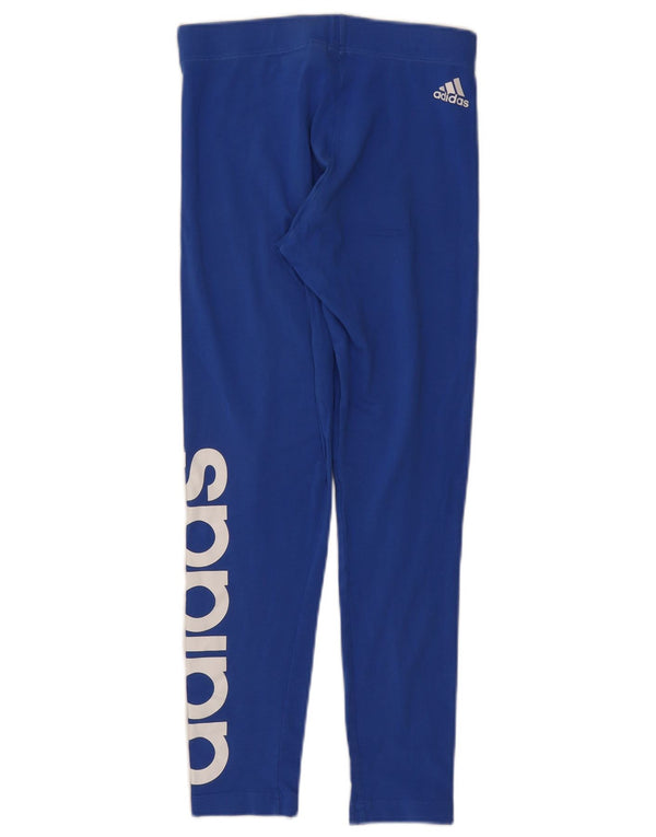 Женские леггинсы с рисунком Adidas UK 8/10, маленькие синие, хлопок