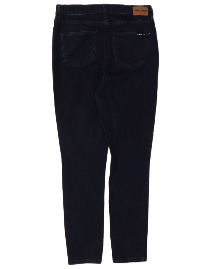 Женские джинсы скинни с высокой талией CALVIN KLEIN США 12, большие размеры W31 L26, темно-синие