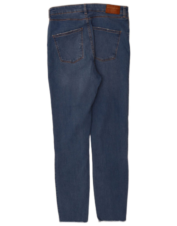 Женские джинсы скинни с высокой талией Zara EU 40, средние W30 L29, синий хлопок