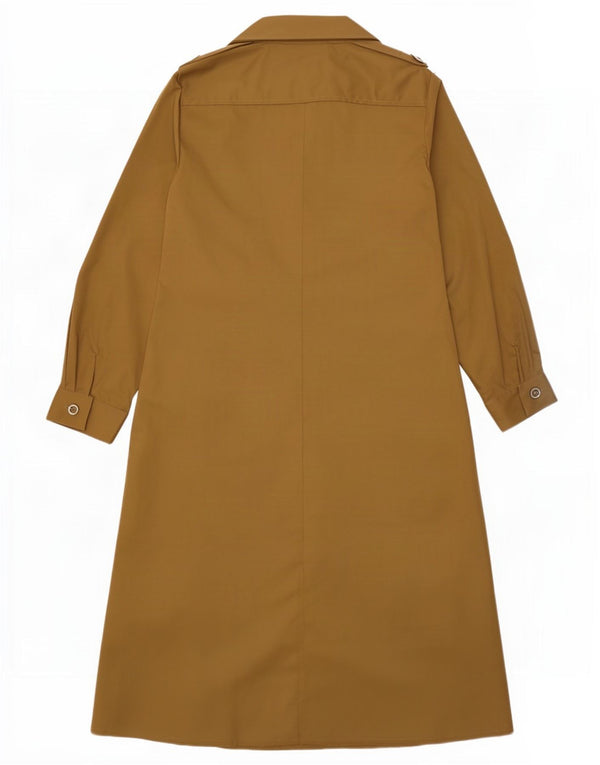 Винтажное женское платье-рубашка с длинным рукавом UK 12, средний бежевый