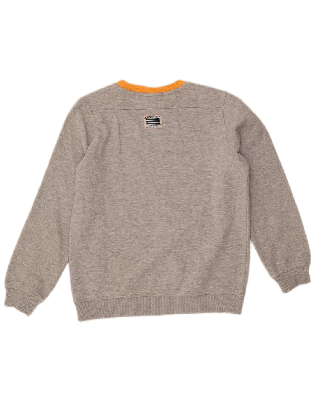 Джемпер с рисунком ADIDAS для девочек 11–12 лет, серый хлопок с крапинками