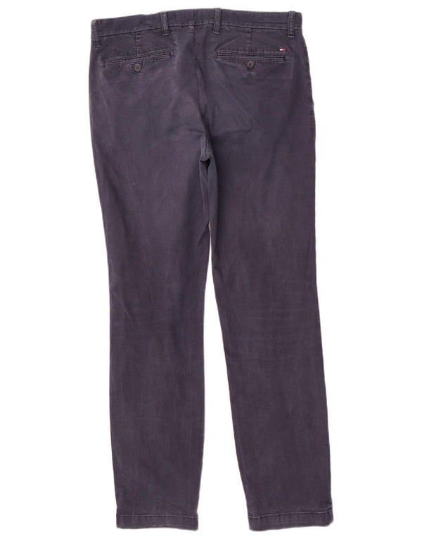 Tommy Hilfiger Мужские брюки-чиносы узкого кроя W32 L30 Темно-синие хлопковые