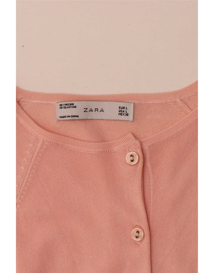 Женский кардиган Zara UK 16, большой розовый