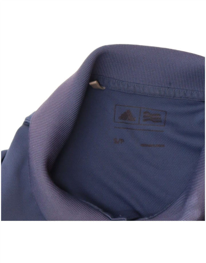 Мужская рубашка-поло ADIDAS, маленькая, темно-синяя, полиэстер