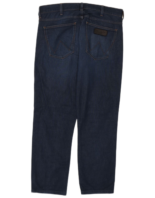 Мужские прямые джинсы Wrangler Larston W32 L28 темно-синие, хлопок