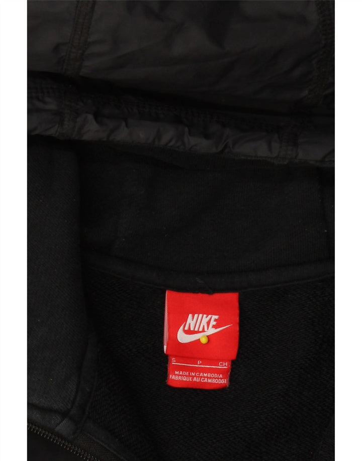 NIKE Womens Oversized Zip Hoodie Sweater UK 10 Small Black Spotted Vintage Nike and Second-Hand Nike from Messina Hembry 