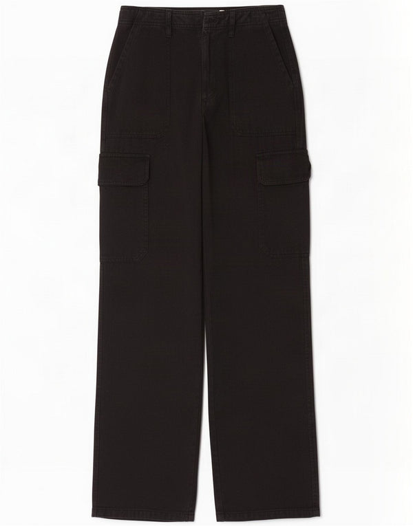 Zara Женские брюки-карго EU 34 2XS W24 L31, черный хлопок