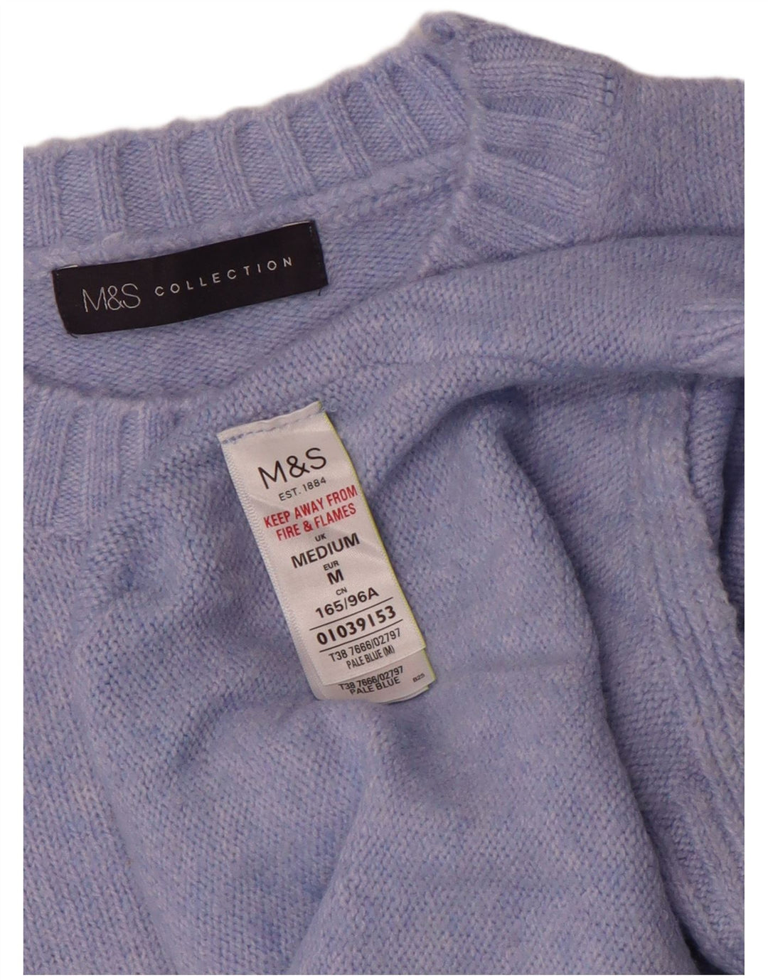 Женский джемпер с круглым вырезом Marks & Spencer UK 14, средний синий акрил