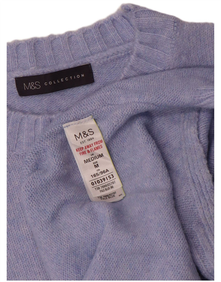 Женский джемпер с круглым вырезом Marks & Spencer UK 14, средний синий акрил