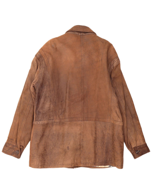 Мужское кожаное пальто PIERCE ARROW EU 54 2XL коричневое