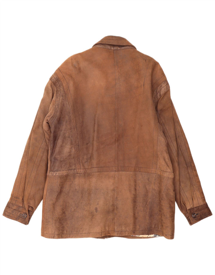 Мужское кожаное пальто PIERCE ARROW EU 54 2XL коричневое