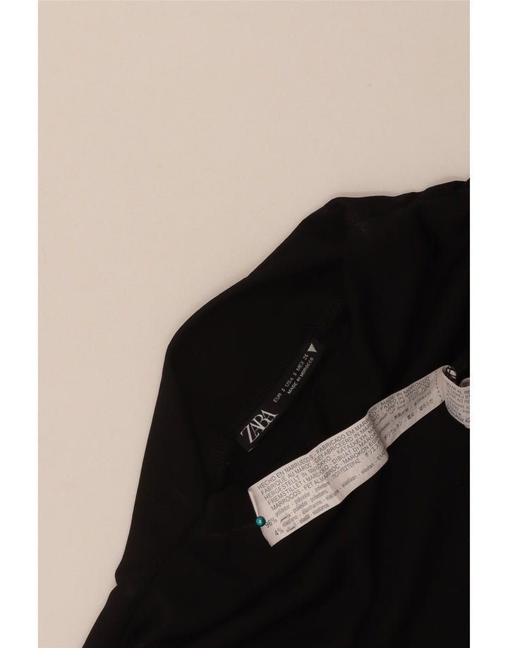 Женское платье на одно плечо Zara UK 8, маленькое черное, полиэстер