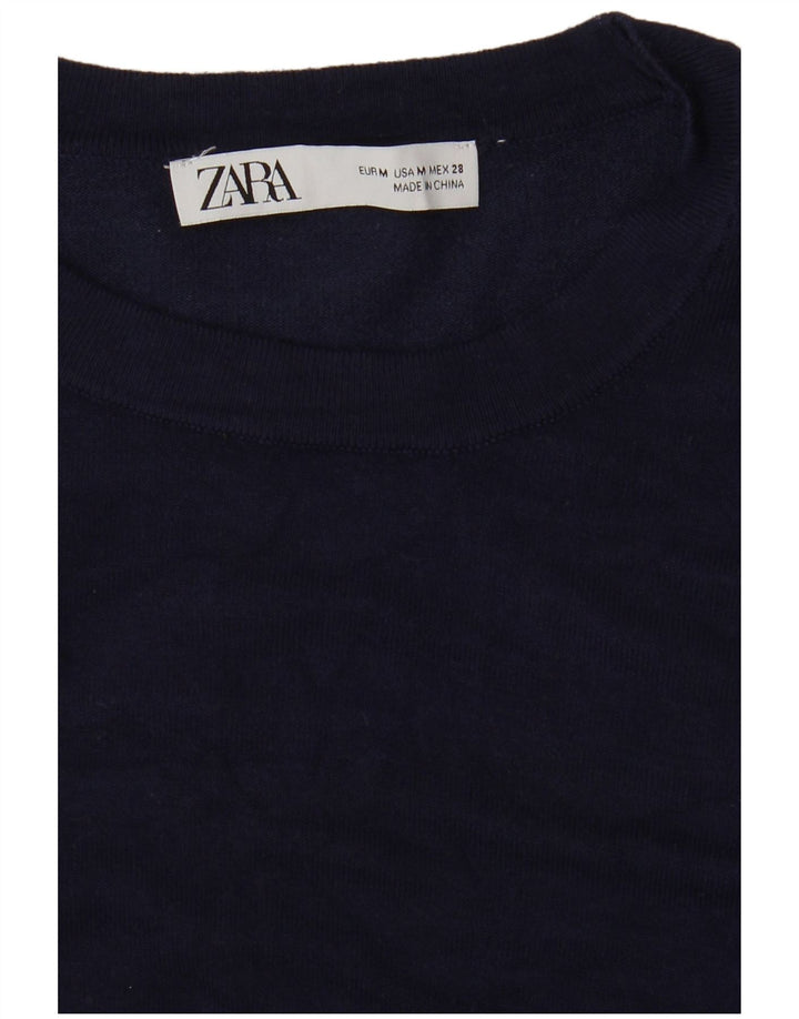 Женский джемпер с вырезом «лодочка» Zara UK 12, средний темно-синий
