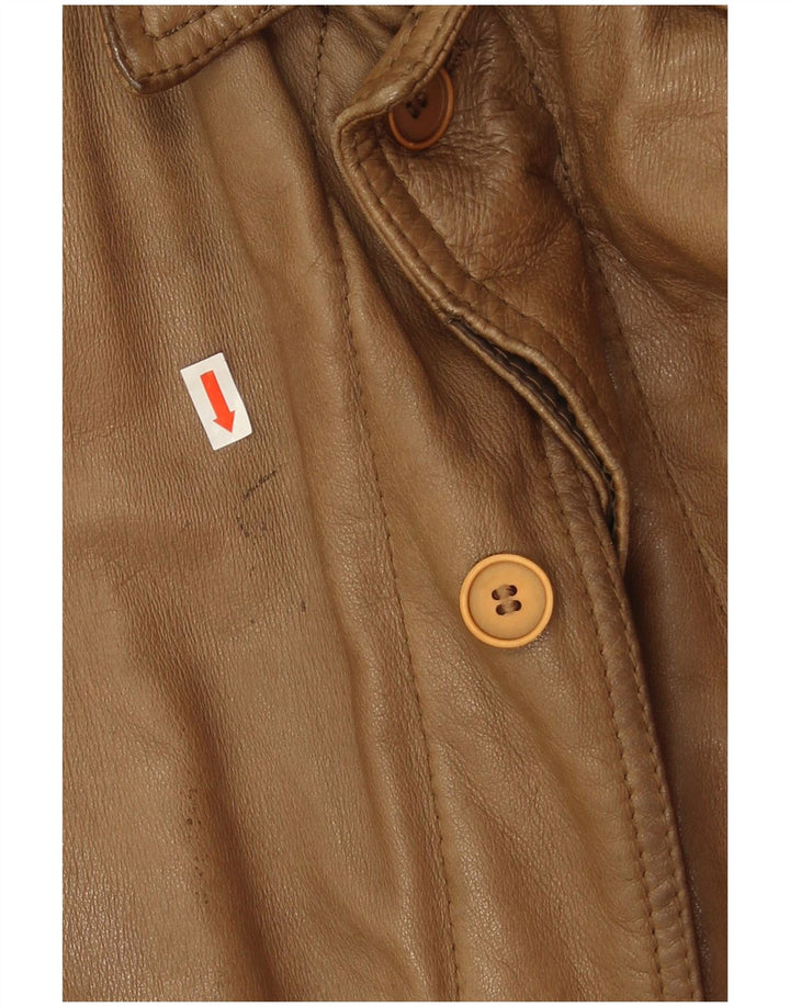 Винтажная мужская кожаная куртка IT 56 3XL Коричневая