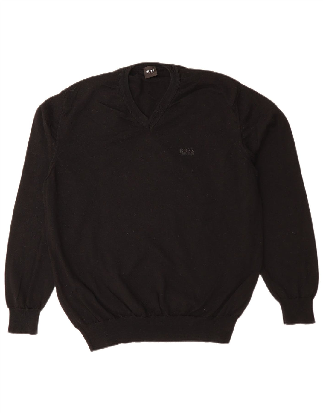 Мужской джемпер с v-образным вырезом HUGO BOSS, средний черный