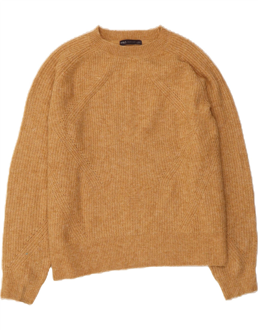 MARKS & SPENCER Womens Crew Neck Jumper Sweater UK 16 Large Beige Vintage Marks & Spencer and Second-Hand Marks & Spencer from Messina Hembry 