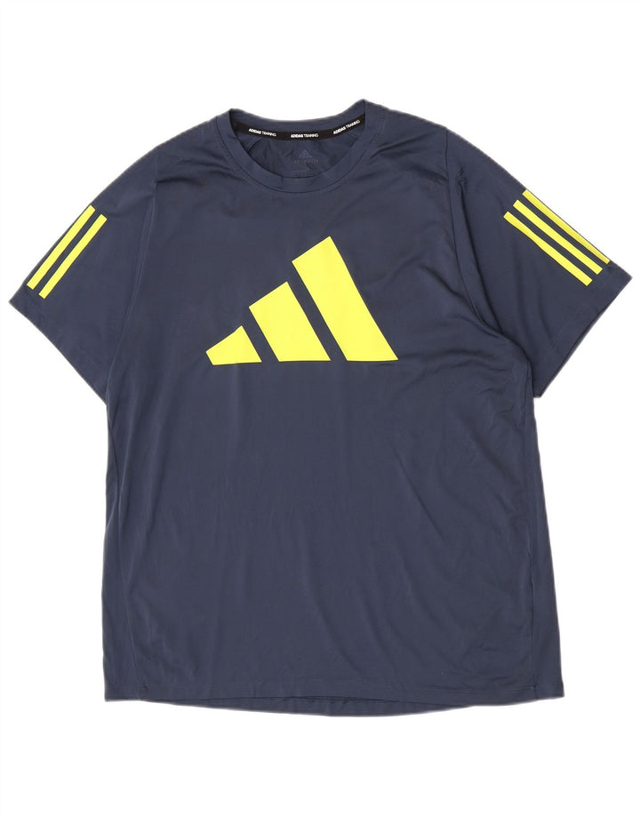 Мужская футболка Adidas Regular с графическим рисунком, большой темно-синий цветной блок