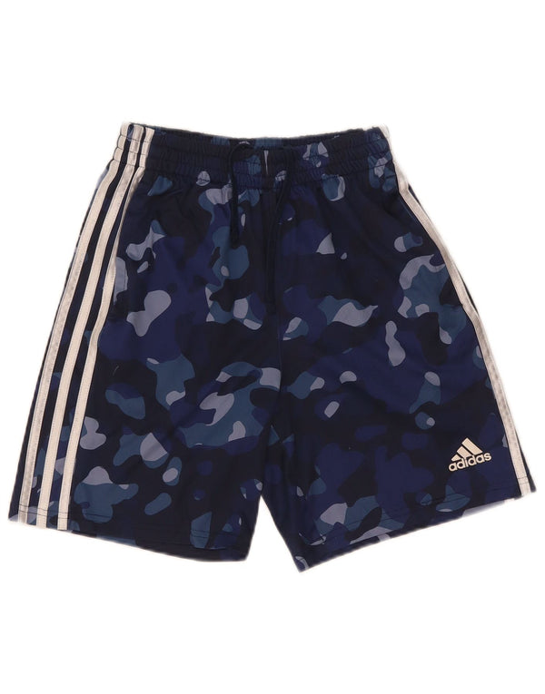 Спортивные шорты Adidas для мальчиков 10-11 лет, средние, темно-синие, камуфляжные