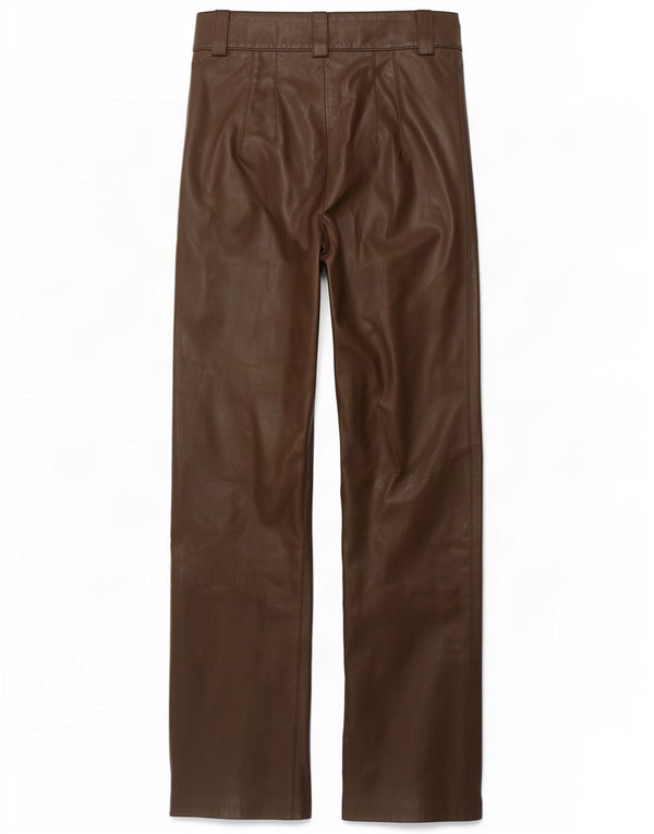 Zara Женские прямые брюки из искусственной кожи XS W24 L32 Коричневые полиэтиленовые