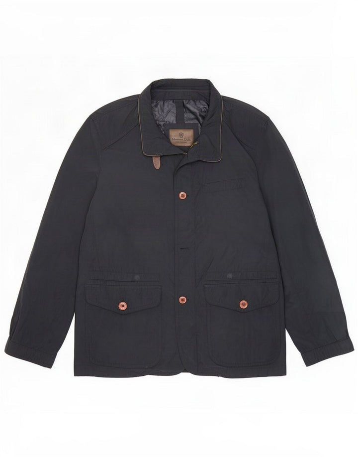 Мужская куртка Massimo Dutti UK 40, большая темно-синяя, полиэстер