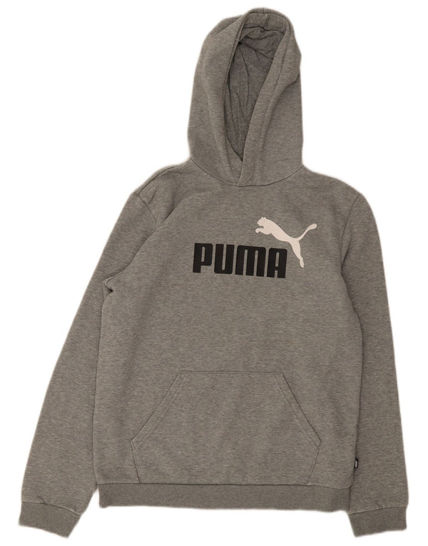 Джемпер с капюшоном Puma для мальчиков 15-16 лет, серый хлопок