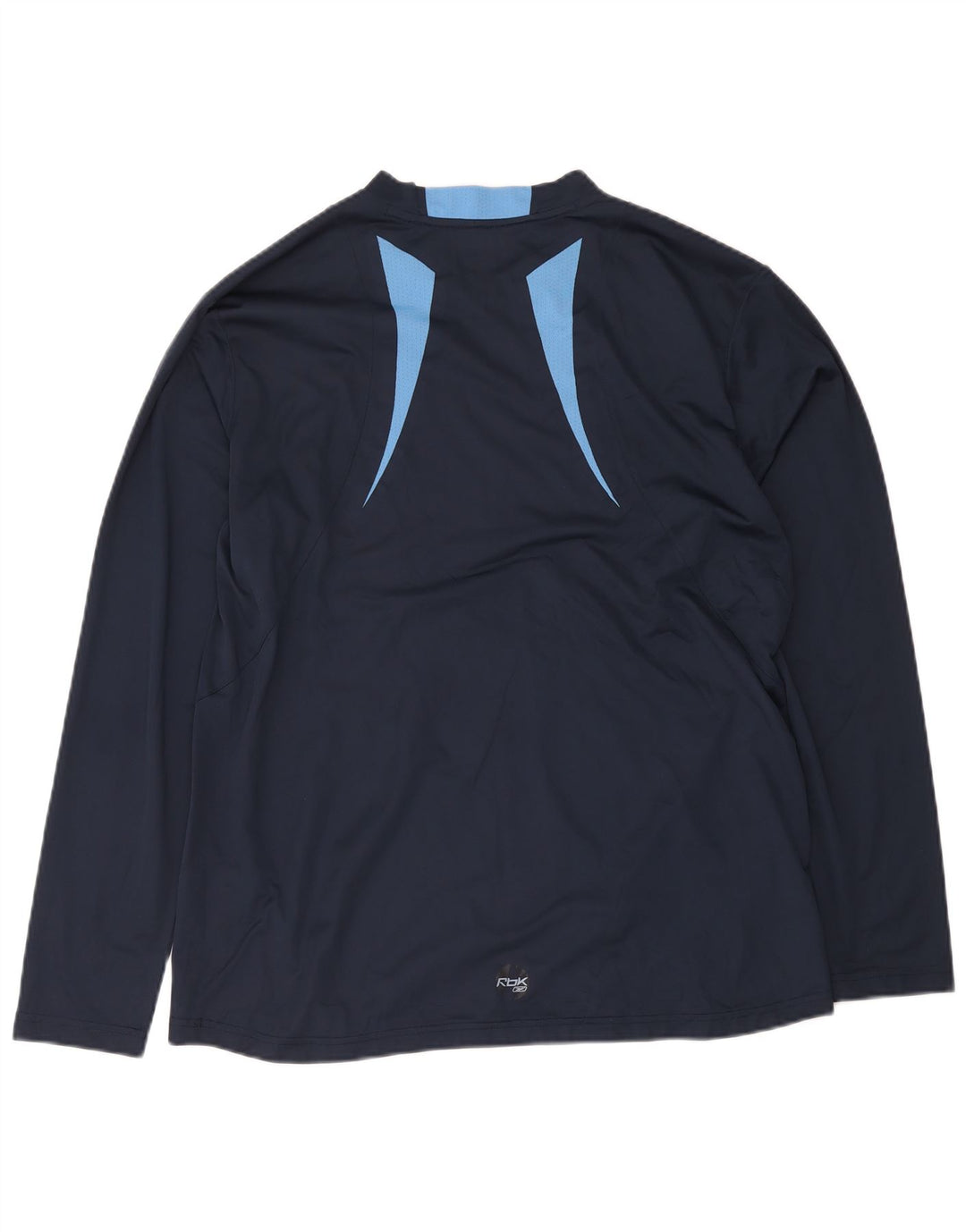 Мужской топ Reebok с длинным рукавом XL, темно-синий, полиэстер с цветными блоками