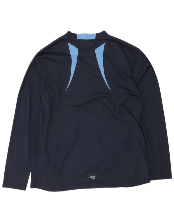 Мужской топ Reebok с длинным рукавом XL, темно-синий, полиэстер с цветными блоками