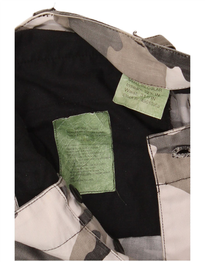 ВИНТАЖНЫЕ мужские брюки карго стандартного размера, маленькие W31.5 L32.5, серый камуфляж