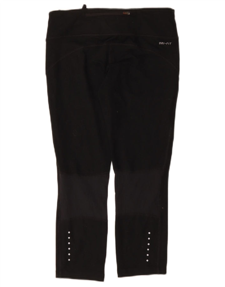 Женские леггинсы-капри Nike Dri Fit UK 10, маленькие черные из полиэстера