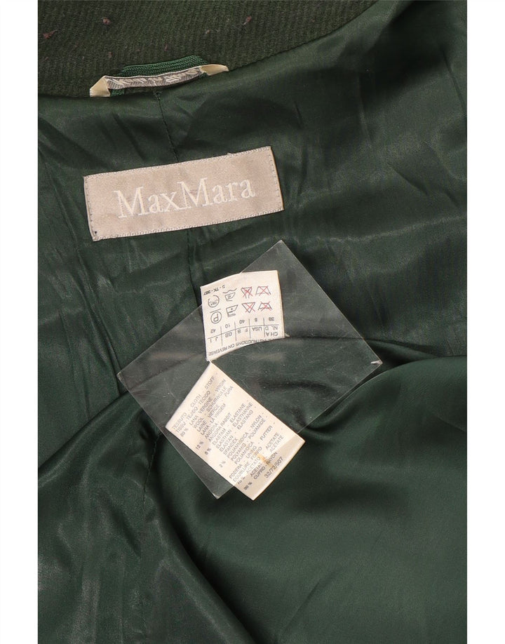 Женское пальто оверсайз Max Mara UK 10, маленькое зеленое шерсть