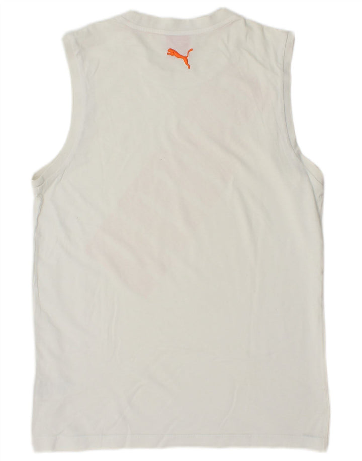 PUMA Mens Graphic Vest Top Small White Cotton
