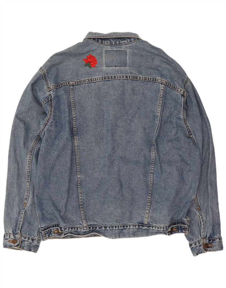 Мужская джинсовая куртка Levi's UK 40, большая синяя, хлопок