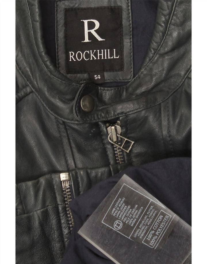 Женская кожаная косуха Rockhill EU 54 5XL Темно-синяя кожа ягненка