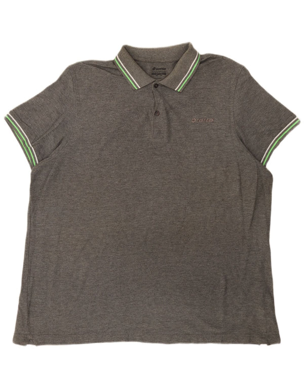 Мужская рубашка поло Lotto 2XL серая, хлопок