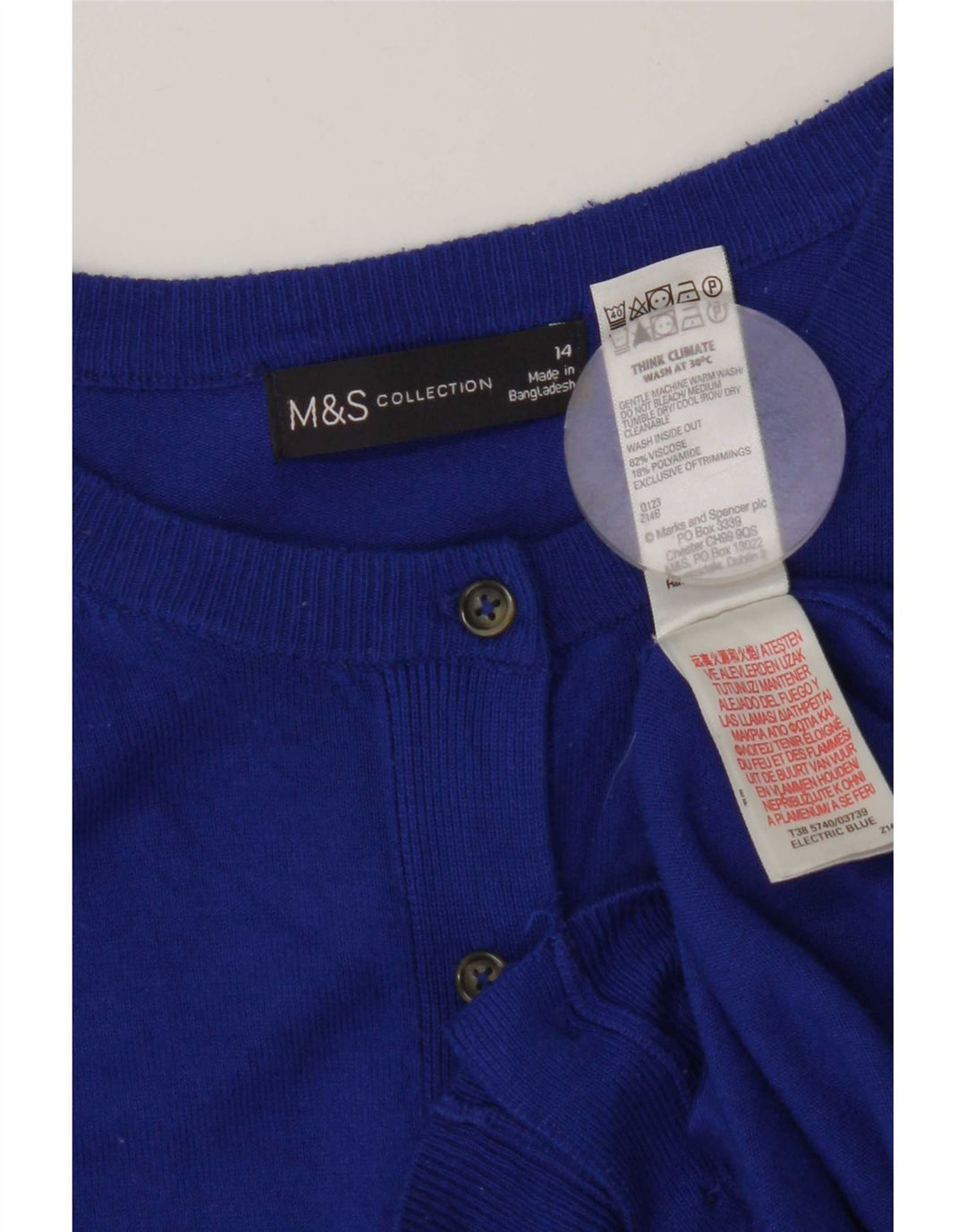 Женский кардиган Marks & Spencer UK 14, средний синий вискоза