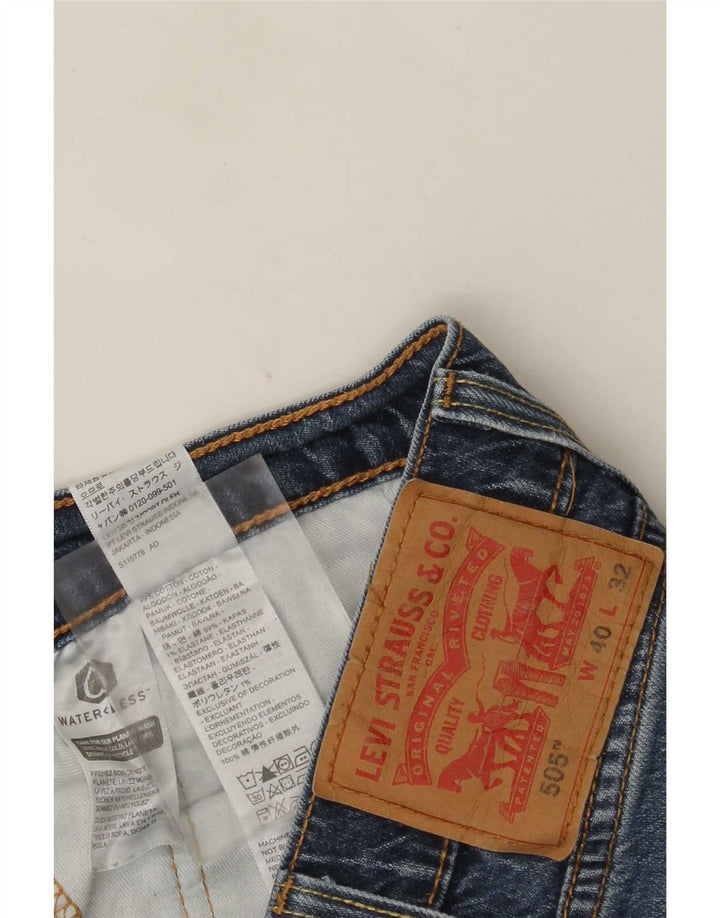 Мужские прямые джинсы Levi's 505 W40 L32 синие, хлопок