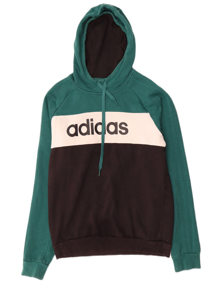 Мужской джемпер с капюшоном Adidas с рисунком, средний, разноцветный, с цветными блоками