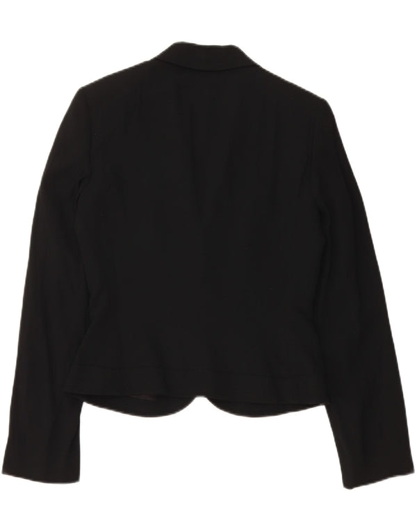 Укороченный женский пиджак на 1 пуговице Seventy Womens IT 40, маленький черный вискоза