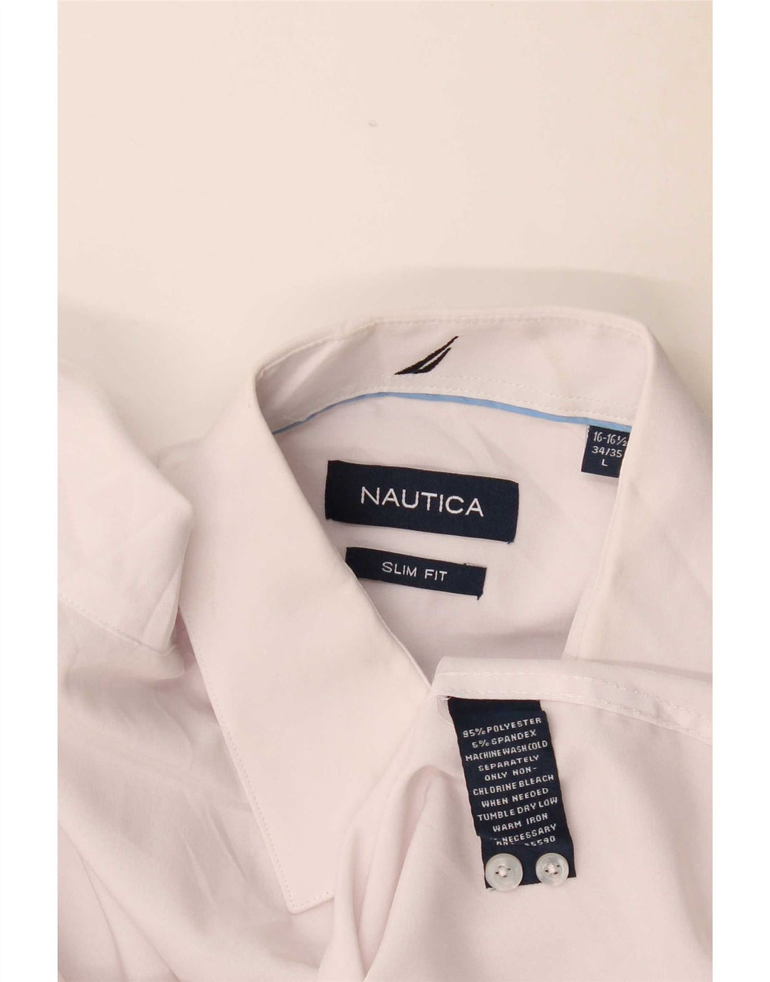 Мужская рубашка узкого кроя Nautica, размер 16, 1/2, большая белая, полиэстер