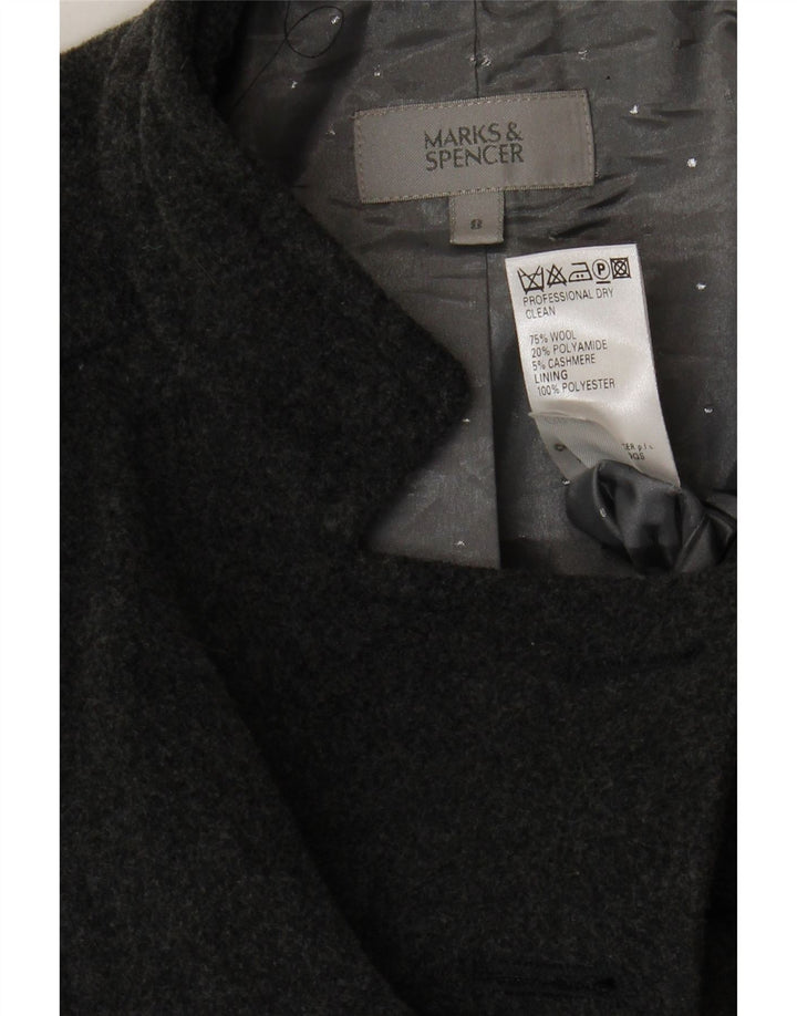 Женское пальто MARKS & SPENCER UK 8 маленькое серое шерстяное