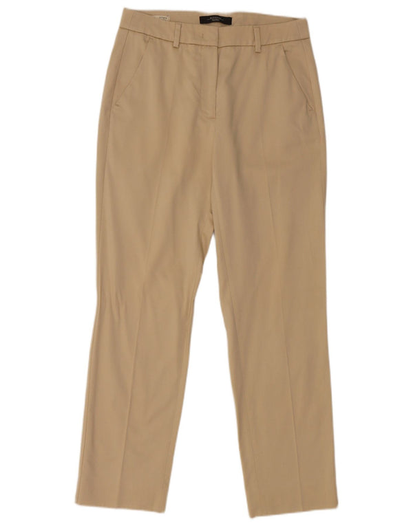 Женские узкие брюки-чиносы Max Mara UK 8, маленькие W28 L27, бежевый хлопок