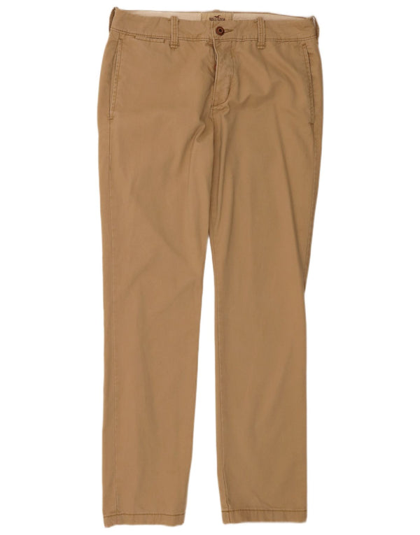 Hollister Mens Straight Chino Trousers W32 L32 Beige Cotton