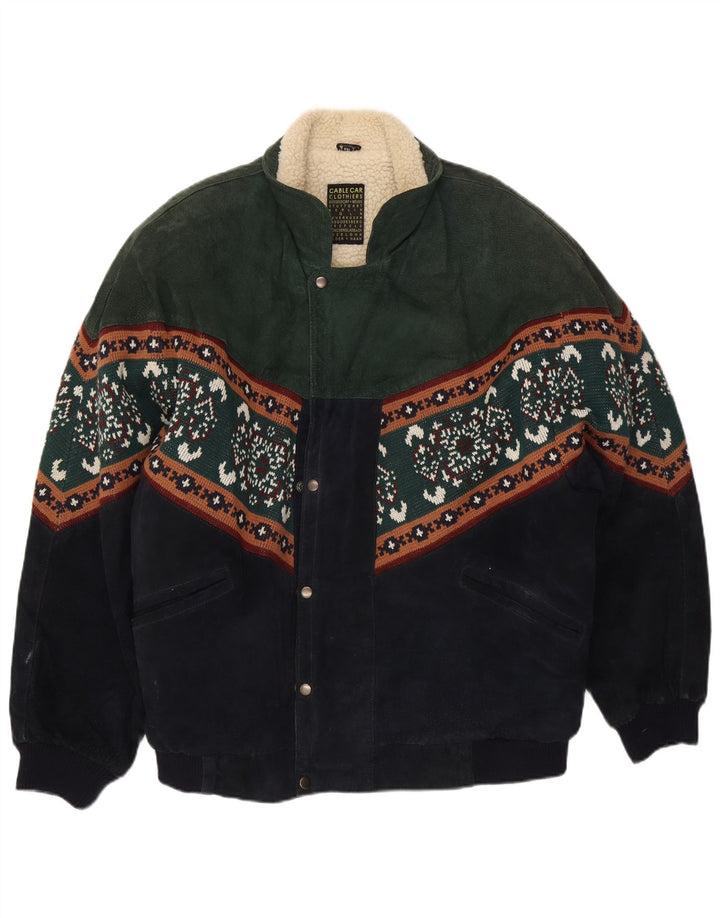 Мужская короткая дубленка для канатной дороги, Великобритания, 44, 2XL, разноцветная, Fair Isle