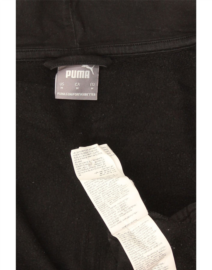 Мужской свитер с капюшоном на молнии Puma, средний черный, хлопок с цветными блоками