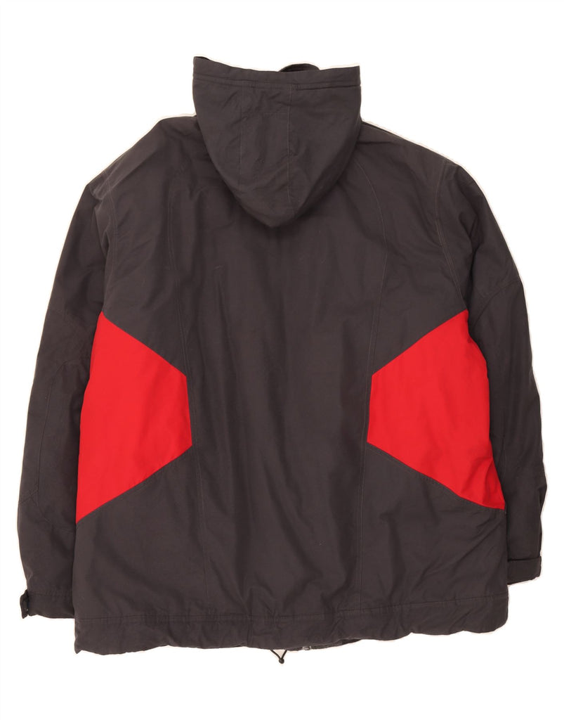 ADIDAS Mens Hooded Windbreaker Jacket UK 44 2XL Grey Colourblock Polyamide Vintage Adidas and Second-Hand Adidas from Messina Hembry 