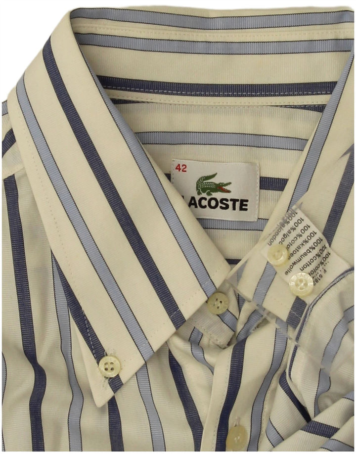Мужская рубашка Lacoste, размер 42, большая хлопковая белая полоска