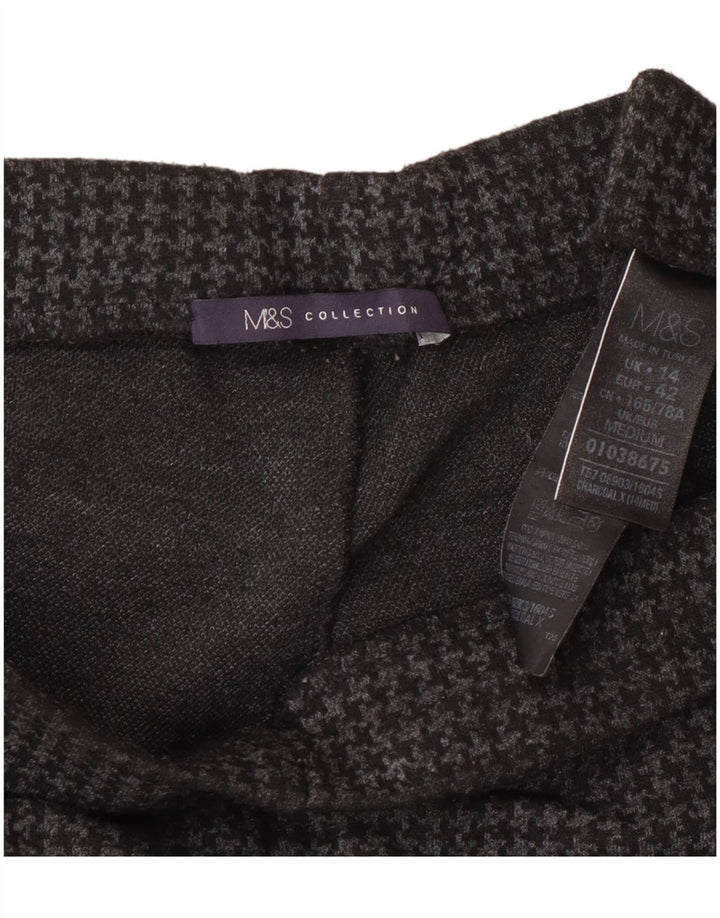 Женские брюки Marks & Spencer UK 14, большие W32 L27, серые с узором «гусиные лапки»