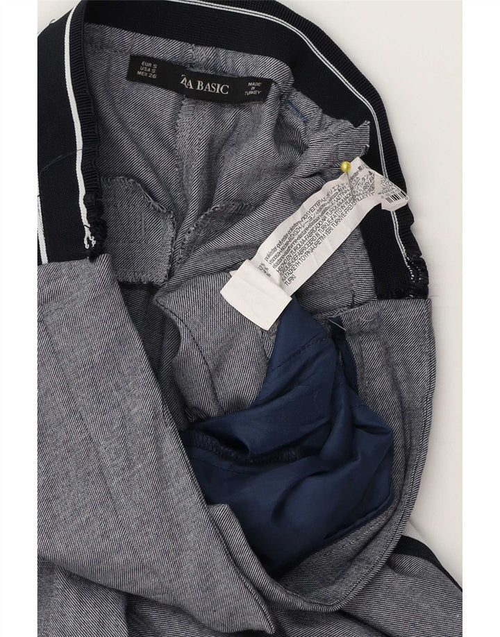 Женские узкие брюки чинос Zara, маленькие W26 L27, полиэстер в серую полоску